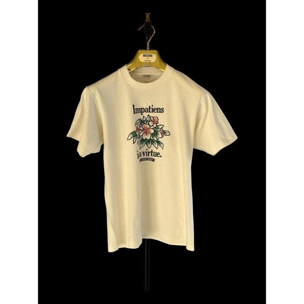 Vintage‎ Victory Gardens TShirt Women's White 90's Flowers Floral Nature Medium
